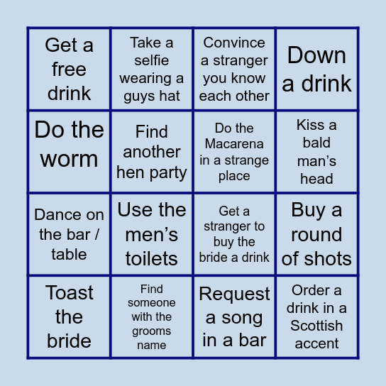 Regan’s Han do Bingo Card
