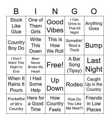20MB Music Bingo Round 3 Bingo Card