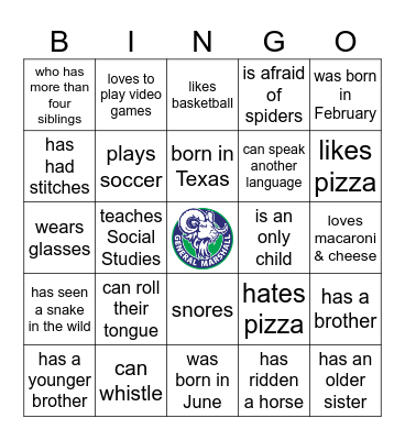 Rams Ready Human Bingo Card