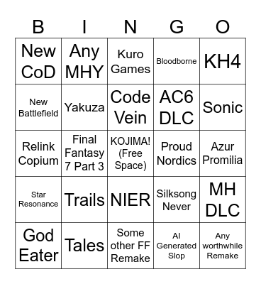 Summer Games Fest Bingo Card