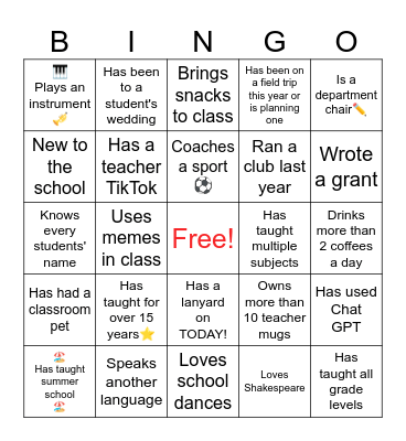 CLASSROOM  MANAGEMENT BINGO CARD Bingo Card