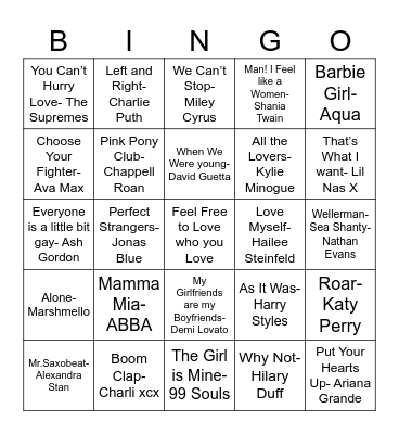 Pride 2025 Bingo Card