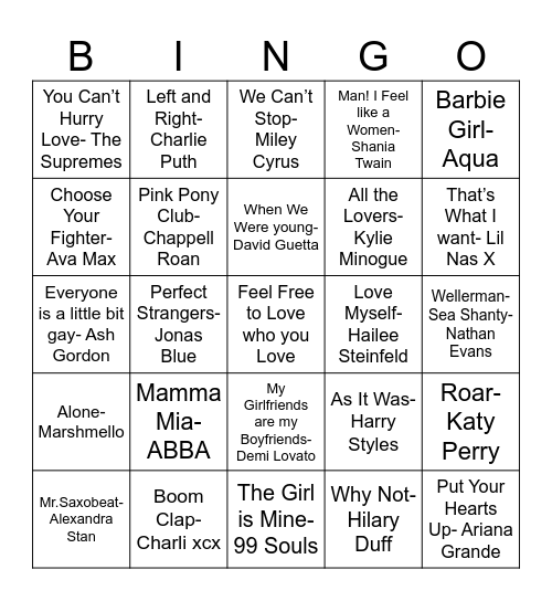 Pride 2025 Bingo Card