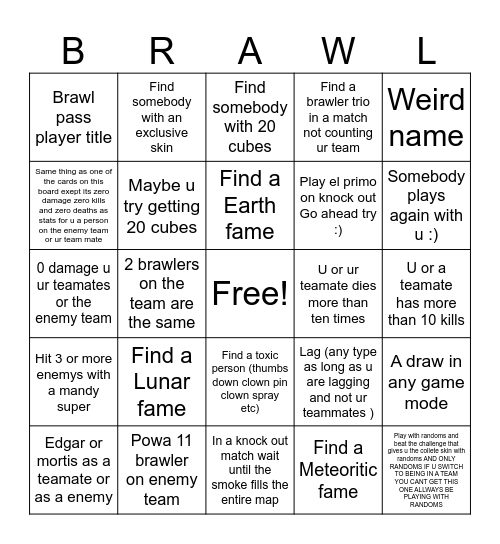 Avas bingo Card