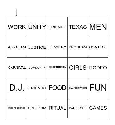 JUNETEENTH BINGO Card