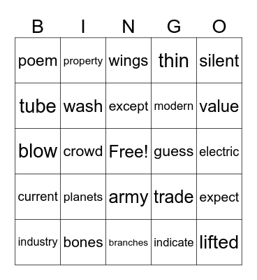 Fry 9th 100 Bingo Card