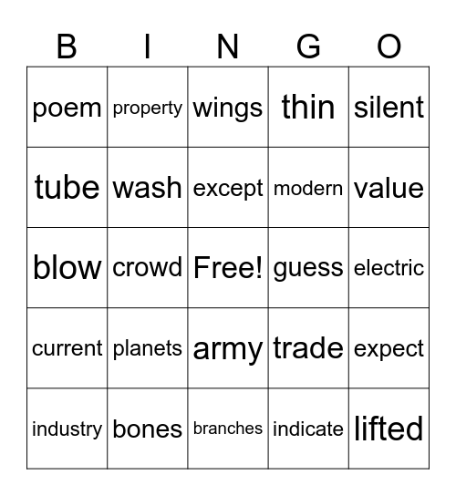 Fry 9th 100 Bingo Card