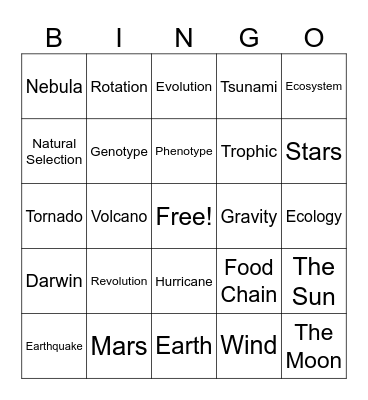 review Bingo Card
