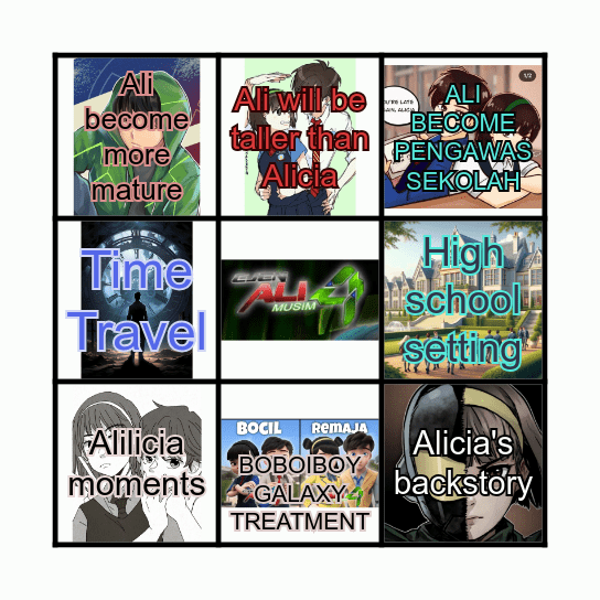 EJEN ALI SEASON 4/ THE MOVIE 3 Bingo Card