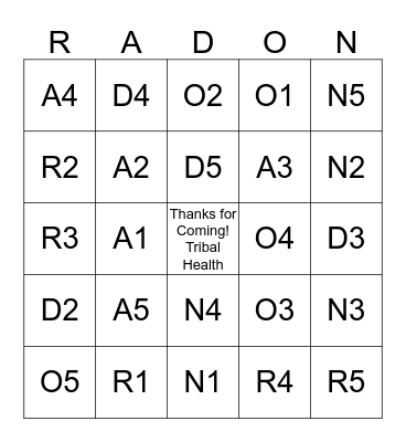 Environmental Health Cancer Awareness Day Bingo Card