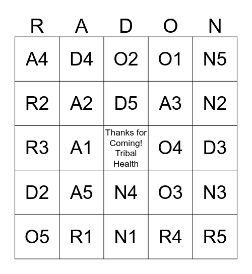 Environmental Health Cancer Awareness Day Bingo Card