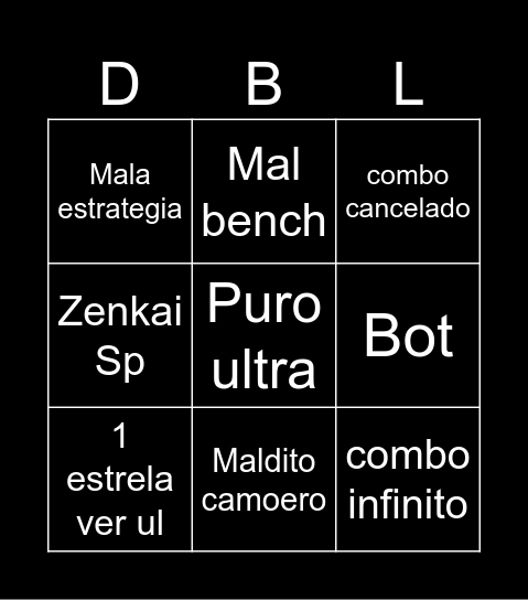 Dragon Ball Legends Bingo Card
