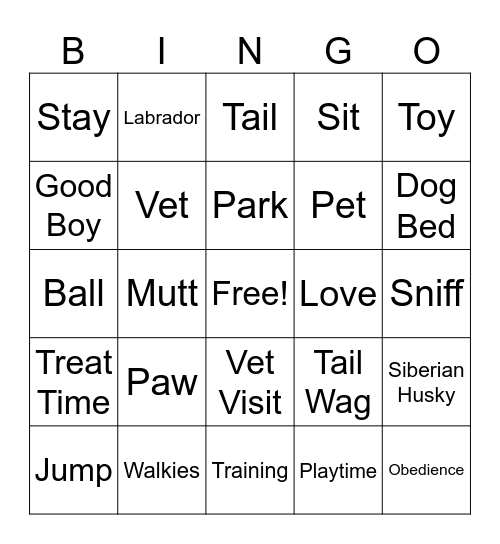 Game 5: National Dog Day - X Bingo Card