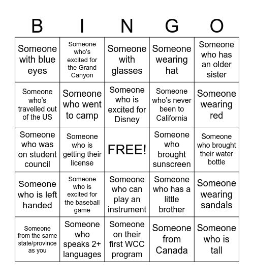 Google Docs Bingo Card
