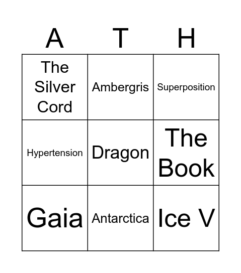 Athens N2 Bingo Card
