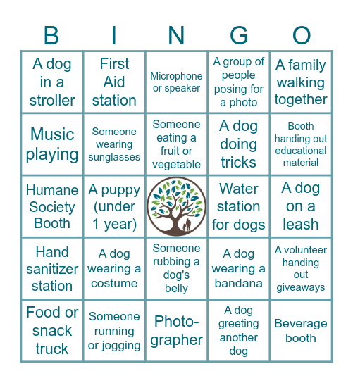 Cause & Paws Bingo Card