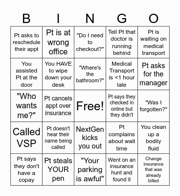 FRONT DESK SUMMER BINGO Card