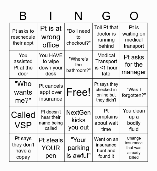 FRONT DESK SUMMER BINGO Card
