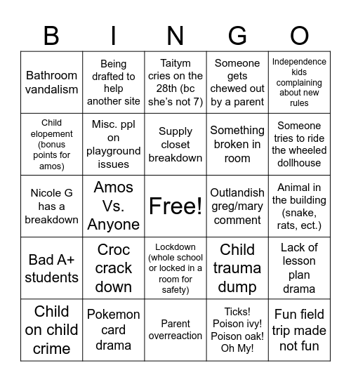 2025 VS Summer Bingo Card
