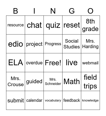 Edio Bingo Card
