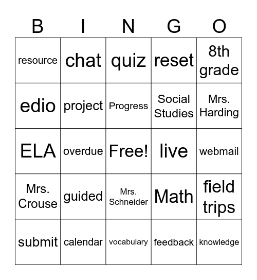Edio Bingo Card