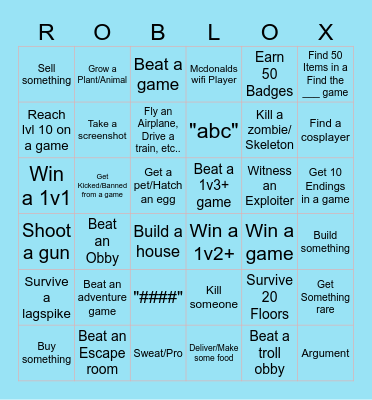Roblox Bingo Card