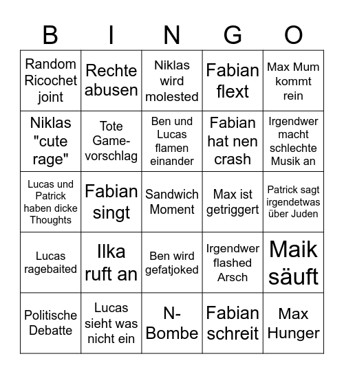 Epic Gamers-Bingo Card