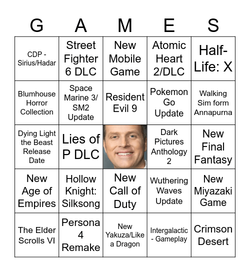 Summer Game Fest 2025 Bingo Card