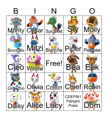 Animal Crossing Bingo Card