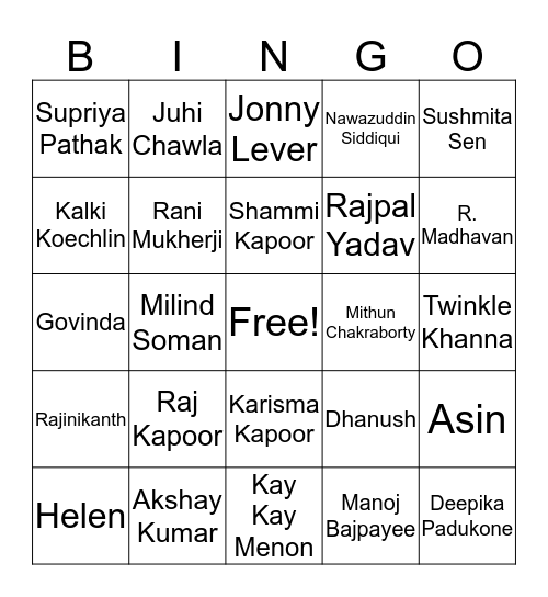DePaul Indian Students Association Bingo Card