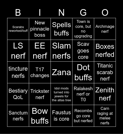 3.26 Patch Bingo Card