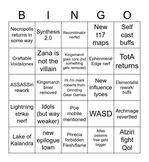 Bingo Card