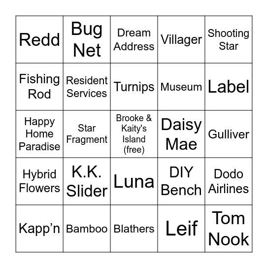 Brooke & Kaity's Wedding Bingo Card