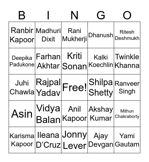 DePaul Indian Students Association Bingo Card