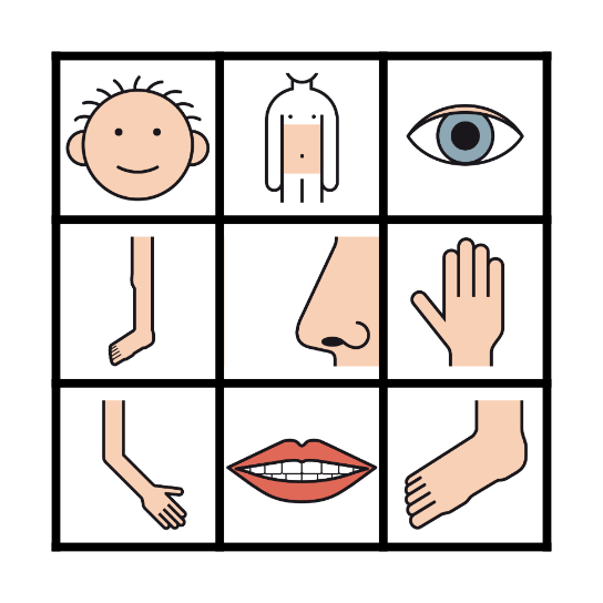 Körperteile Bingo Card