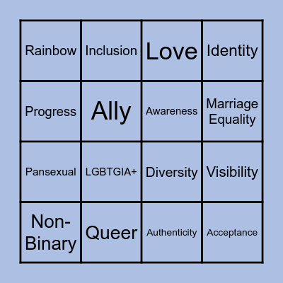 Pride Month Bingo Card