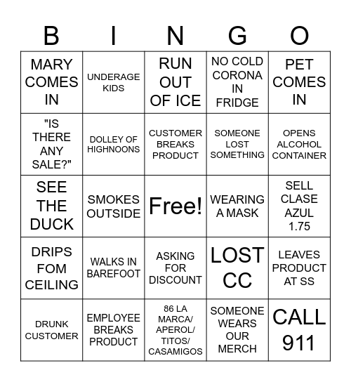 NANTUCKET WINE AND SPIRITS Bingo Card