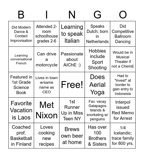 Find the Person Who Bingo Card