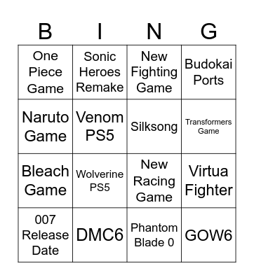 Summer Games Fest Bingo Card