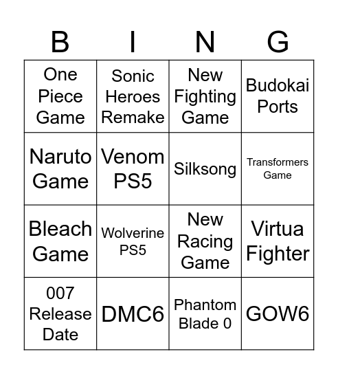 Summer Games Fest Bingo Card