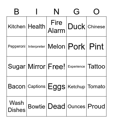 ASL 3 Bingo Card