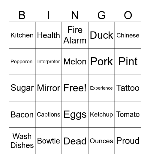 ASL 3 Bingo Card