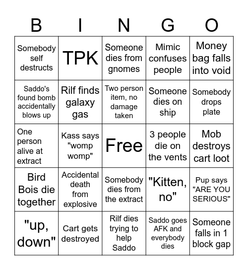 REPO BINGO Card