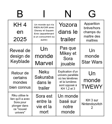 Bingo KH Bingo Card