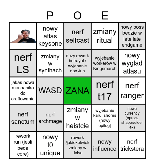 POE 3.26 Bingo Card
