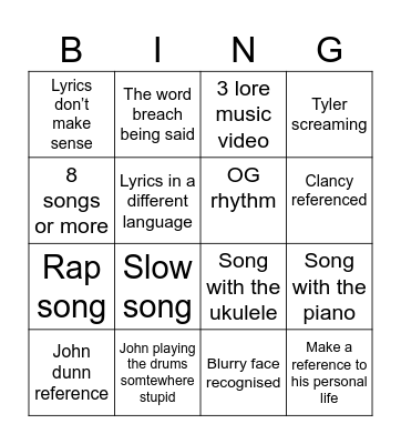 21 pilot = Breach Bingo Card