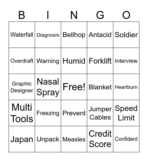 ASL 4 Bingo Card