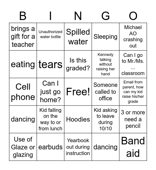 Dragons Bingo Card