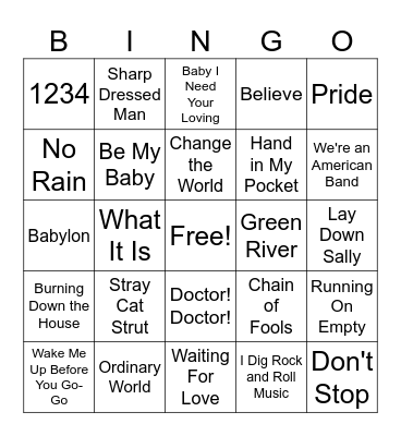 Hodgepodge #1 Bingo Card