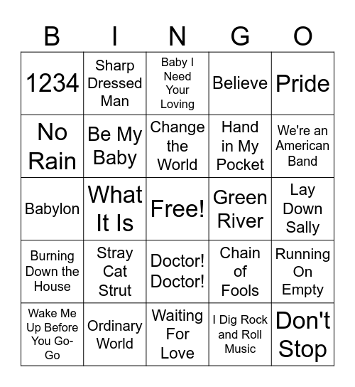Hodgepodge #1 Bingo Card